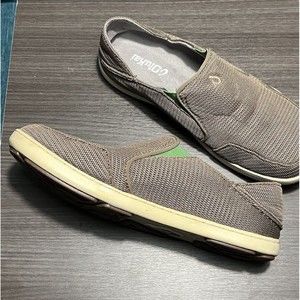 Olukai Nohea Mesh Slip On Shoes Gray Green White Lightweight Men's 8 M